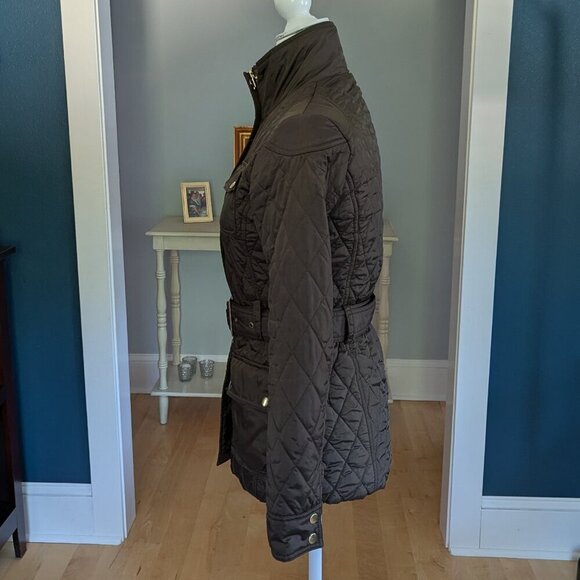 Banana Republic Factory Women's Quilted Jacket Size XS Brown With Belt - Picture 5 of 14